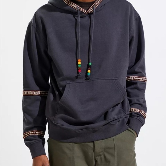 Without Walls Trail Men's Black Hoodie with Beaded Accents - Picture 2 of 11